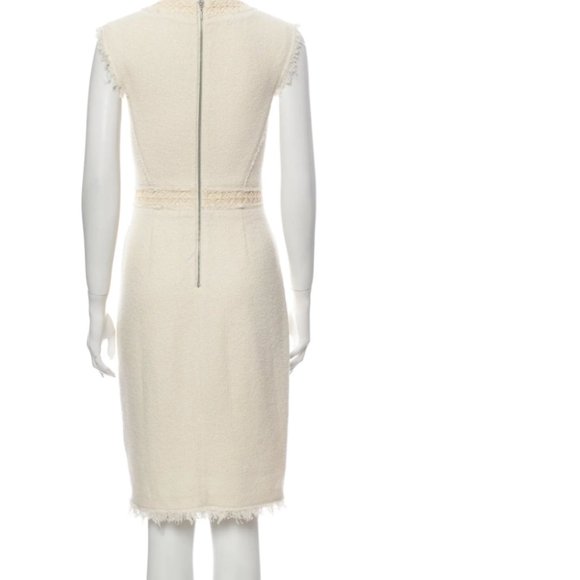 REBECCA TAYLOR Cream Frayed A-line Dress - Picture 5 of 6